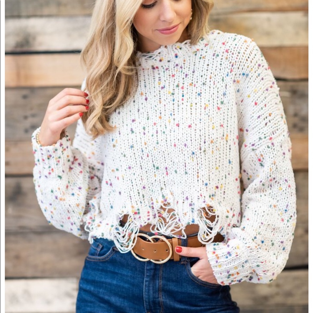 Confetti popcorn sweater